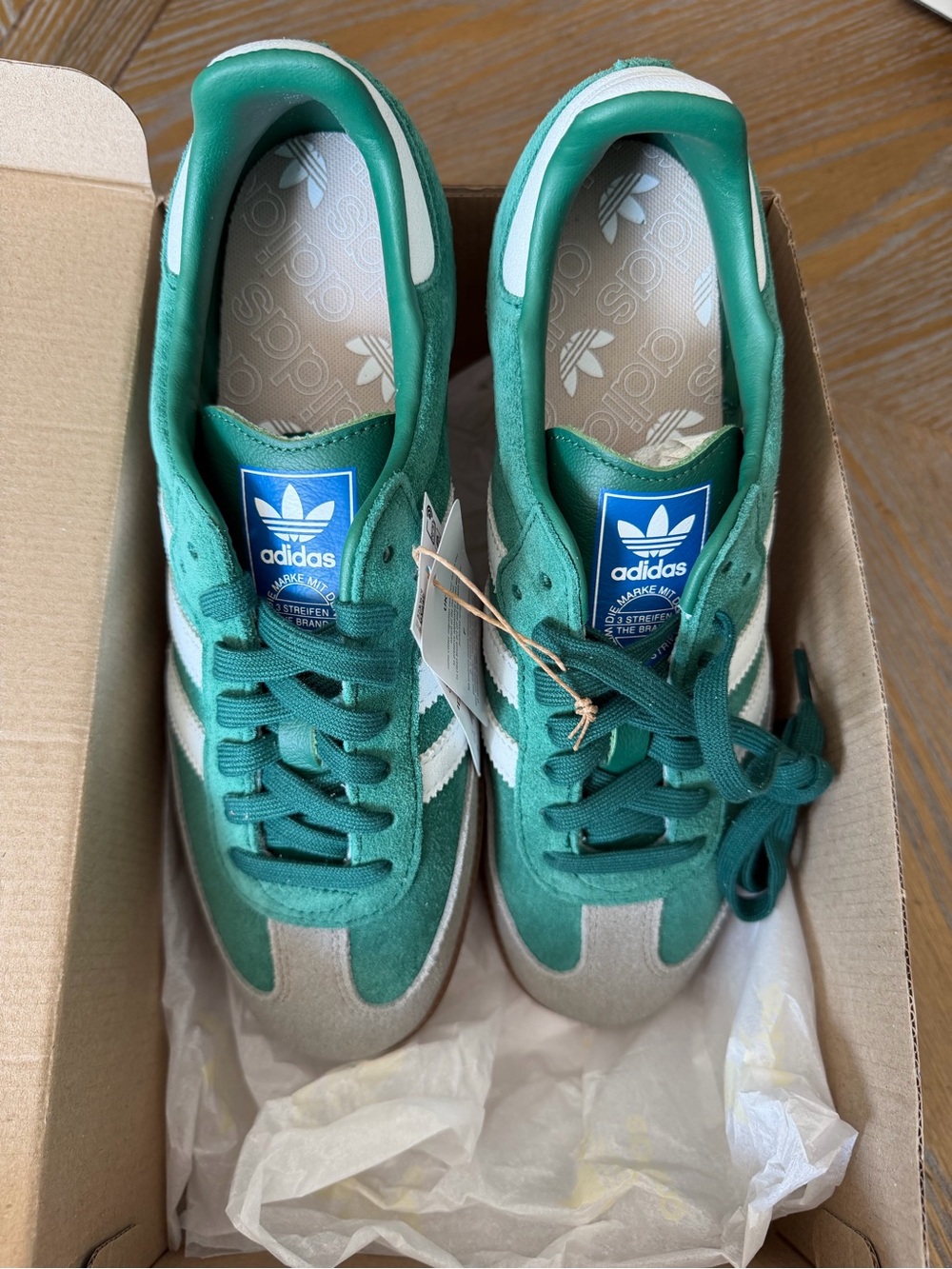 Adidas Samba OG Collegiate Green White Gum Sneakers Size 8 / Women’s 9 NWT - Picture 1 of 7